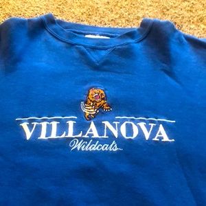 Crable sportswear Villanova wildcats embroidered crew neck sweatshirt large blue